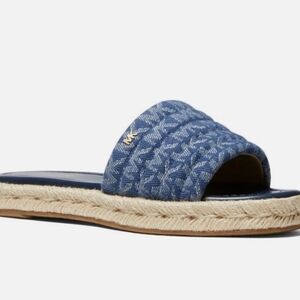 Michael Kors Denim Blue Espadrille Slides